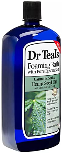 Dr Teal's Foaming Bath Variety Gift Set (2 Pack, 34Oz Ea.) - Cannabis Sativa Hemp Seed Oil, Glow & Radiance Vitamin C & Citrus Essential Oils. Treat Your Skin, Your Senses, & Your Stress #TOP1