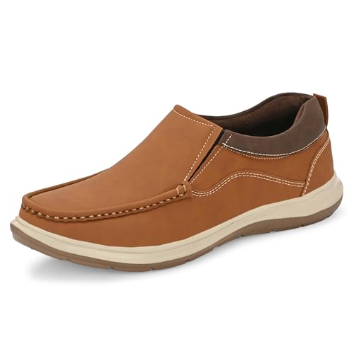 Image of Centrino Slip On Shoes for Man | Loafers for Men Stylish | Soft Cushioned Insole | Lightweight Comfortable Moccasins | Hand-Stitched Design | Casual Mens Loafer Shoes for All-Day Comfort (9785)