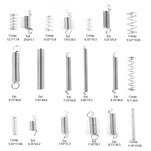 XINMEIWEN 200 Stück verzinkte Kompressions- und Verlängerungsfeder-Sortiment-Set Metallspannfedern, Ersatz-Set für Reparaturen zu Hause