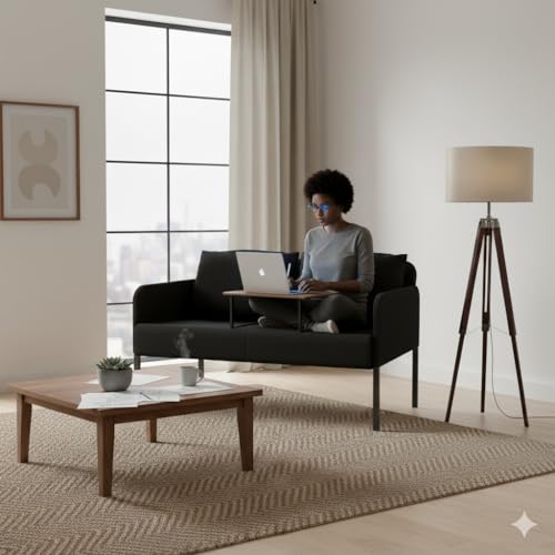 Canapé 2 places compact 120 cm effet lin, Fabulcozy