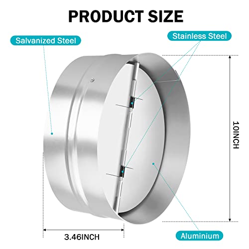 10 Inch Draft Blocker Backdraft Damper Duct Draft