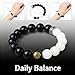 CZHECYN Yin Yang Crystal Bracelet, Tai Chi Inspired Black & White Beaded Mala, Natural Stone Meditation Jewelry for Men and Women