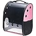 OLOTU Pet Backpack Transparent Space Capsule Cat Carrier, Easy to Clea Leather Material Cat Backpack, Expandable Pet Backpack Carrier, Pink Spacious
