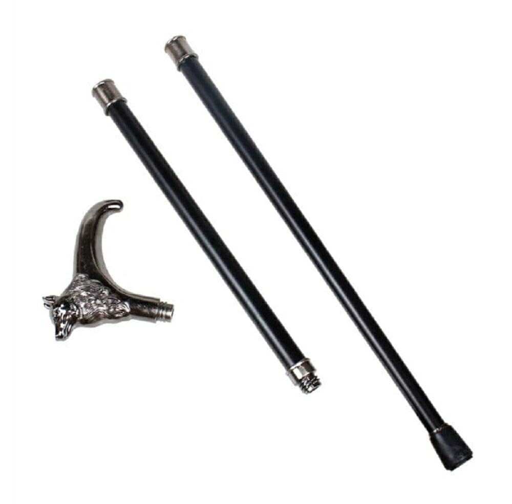 杖 ウルフ 狼 つえ ステッキ 折りたたみステッキ 折り畳み コンパクト おしゃれ 高級 男性 女性 金属 シルバー ウォーキングスティック ソリッド ヴィンテージ デザイナー 狼ヘッド アンティークスタイル レトロ 一本杖 イベント 舞台 Amazon.co.jp: 杖 ウルフ 狼 つえ ステッキ 折りたたみステッキ