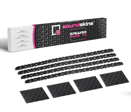 Soundskins SSK-RINGV3 Foam Speaker Ring Kit - (6) 1 High Rebound Waterproof Acoustic Foam Strips and (4) Wave Reflection Pads