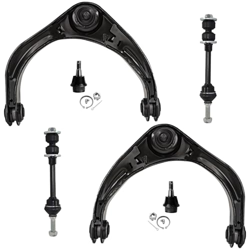 Image of Detroit Axle - RWD Front End Control Arms Kit for 2006 2007 2008 Dodge Ram 1500 2 Upper Control Arms w /Ball Joints 2 Lower Ball Joints 2 Sway Bar Links Replacement - 6pc Set