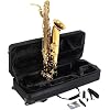 BetterSax Classic Baritone Saxophone - Professional-Grade Instrument with Dark Gold Lacquer Finish - Complete Kit for Beginners and Pros - Includes Mouthpiece, Neckstrap, and Durable Case