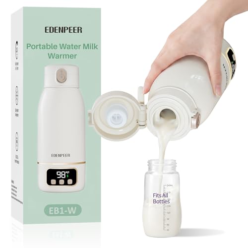 Portable Bottle Warmer for Travel, Fast Baby Bottle Warmer Portable with Precise Temperature Control, 17 OZ Milk Warmer, Leak-Proof Cordless Breastmilk Warmer, Fits Most Baby Bottles for On the Go