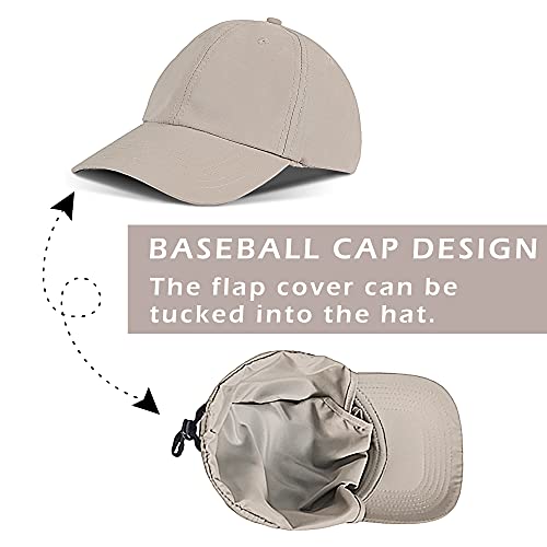 Image of Solaris Outdoor Fishing Hat with Ear Neck Flap Cover Wide Brim Sun Protection Safari Cap for Men Women Hunting, Hiking, Camping, Boating & Outdoor Adventures