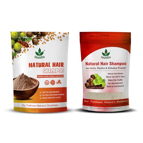 Image of Havintha Amla Reetha Shikakai And Amla Reetha Shikakai Methidana Shampoo Powder (227g+227g)