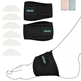 Vive Foot Arch Support Brace (Pair) - Wrap Corrector for Flat Feet, Plantar Fasciitis, Pain Relief, Fallen Arches - Compression Sleeve Strap, Gel Bands Inserts For Women & Men - Wear Under Socks
