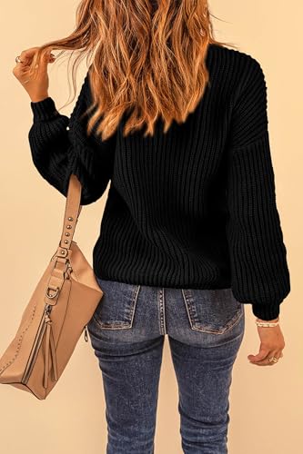 PRETTYGARDEN Fall Sweaters for Women 2025 Fashion Long Sleeve Casual Ribbed Knit Winter Clothes Pullover Jumper Tops