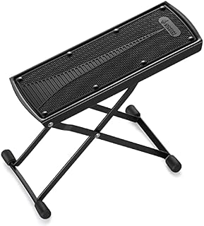 Donner Guitar Footstool, Adjustable Guitar Foot Rest Metal with Anti-Slip Rubber Foldable, Black Foot Stand for Classical/Acoustic/Electric Guitar