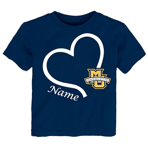 Marquette Golden Eagles Personalized Heart Baby/Toddler T-Shirt (2T)