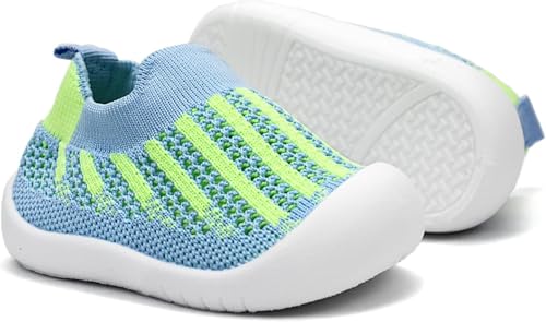 Image of TS WITH TECHSUN Lightweight Baby Boy Girl Soft Soles Shoes, Knitted Breathable Slip-On Mesh Summer Casual Sneakers Floor Socks, Toddler Walking Shoes Infant First Running Kids Shoes