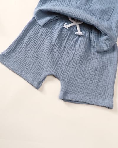 Image of Toddler Boys Clothes Baby Boy Outfit Summer Shirt Little Boy Shorts Set Cotton Clothes for Boys