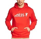 Coole-Fun-T-Shirts Sweatshirt HANDBALL Evolution ! Hoodie, rot, L, 10649_rot-HOO_GR.L