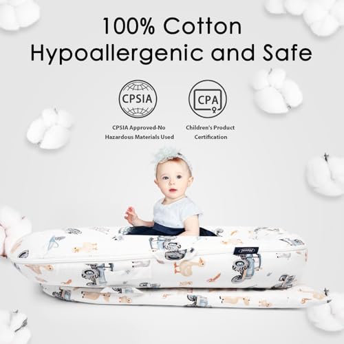Image of Mexxi Infant Lounger Baby Nest Replacement Cover | Hypoallergenic | Premium | [Fits Dockatot Deluxe+] (Cover Only) (Farm)