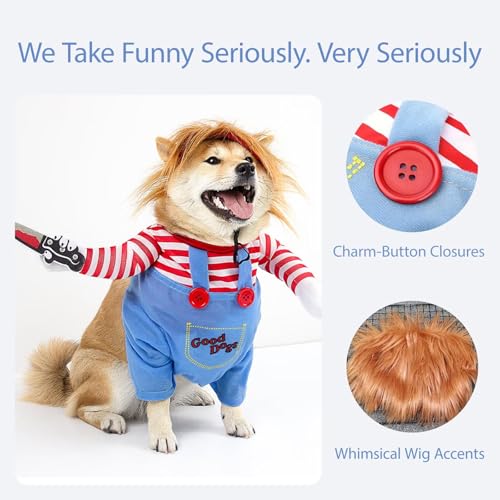 Disfraz Chucky para perro - Halloween cosplay miniatura 6