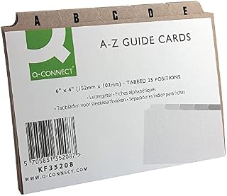 Q Connect 6x4 Inch A-Z Buff Guide Card
