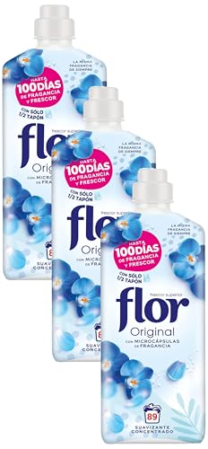 Flor Original, suave concentrado, para roupas, 89 lavagens, 1602 mililitro, 1 (embalagem de 3)