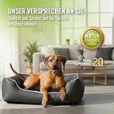 CopcoPet Hundebett mittelgroße Hunde – Waschbares Hundekissen 【Wendebett】 Hundekorb aus Kunstleder - Formstabiles Hundesofa - Hundekörbchen mit erhöhten Rand, Dog Bed Grau 100 x 80 cm