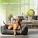 CopcoPet Hundebett mittelgroße Hunde – Waschbares Hundekissen 【Wendebett】 Hundekorb aus Kunstleder - Formstabiles Hundesofa - Hundekörbchen mit erhöhten Rand, Dog Bed Grau 100 x 80 cm