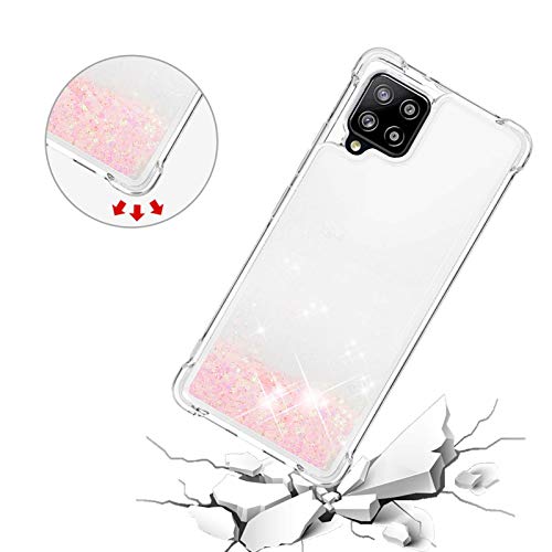 Transparent Liquid Case für Galaxy A42 5G Silver, Gel Silicone Phone Case Glitter Floating Liquid Cover Ultra Slim Bumper Case Sparkly Back Case Resistant Hard Compatible with Samsung Galaxy A42 5G