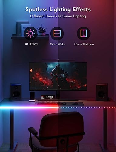 Image of Govee RGBIC Neon Rope Lights for Desks, 16.4ft LED Gaming Desk Lights