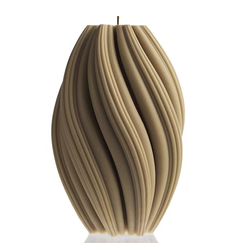 LAWA Swirl Candle - Large Beautiful Handmade Pillar Scented Soy