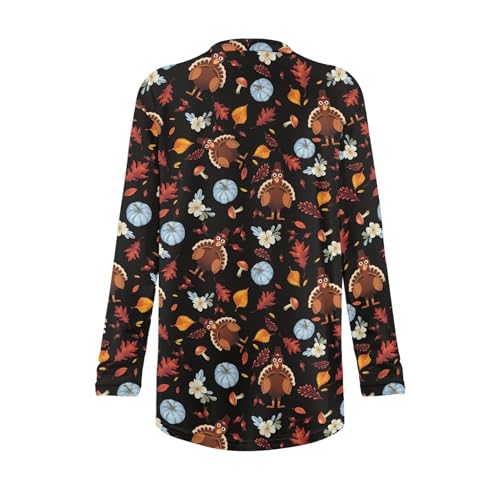 Image of Fall Maple Leaf Cardigan Sweaters for Women Long Sleeve Cardigan Soft Drape Open Front Dusters V-Neck Jackets Dressy