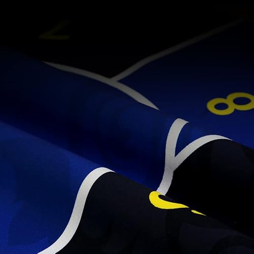 Jiesite 47 X 24Inch Texas Hold'em Poker Mat Portable Rubber Poker Table Top Water Waterproof, Noise Reduction Suitable For Any Tabletop Game Premium Carry Bag Is Provided For Playing Everywhere(Blue) #TOP7