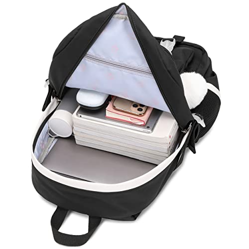 Hey Yoo School Backpack For Girls Backpack With Lunch Box Teen Girl Backpack Set Cute School Bag Bookbag For Teen Girls (Black) #TOP6