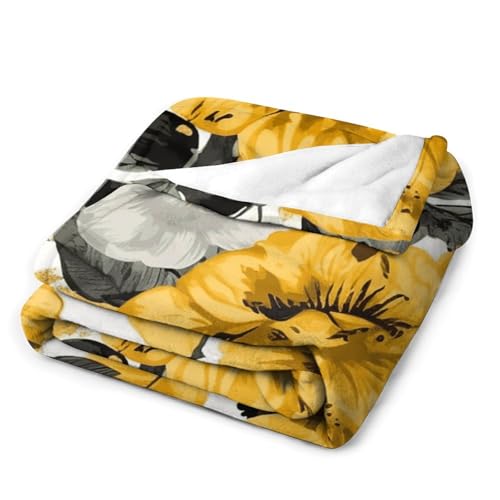 Couverture flanelle imprimée rose jaune plaid léger grand lit canapé