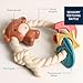 Itzy Ritzy Silicone Teether with Rattle; Rattle Teether Features Rattle Sound, Three Silicone Teething Rings and Raised Texture to Soothe Gums; Ages 3 Months and Up (Highland Cow)
