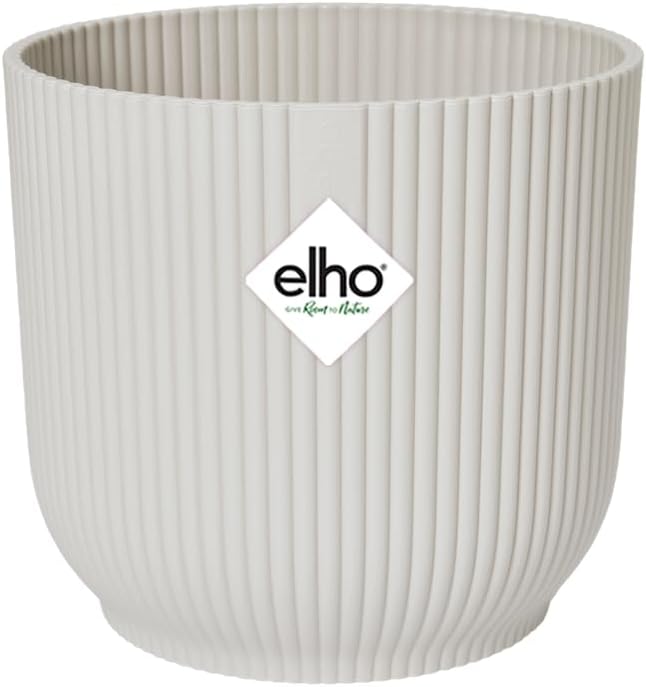 Elho Vibes Fold Round Wheels 35 - Interior Planter - Ø 88.5 x H 32.5 cm - White/Silky White