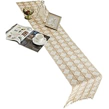 SOVORM 13.7in Linen Table Runner-Rustic Farmhouse Style, with Handmade Tassel for Dinner Parties, Picnics, Special Occasions and Everyday Size 35x140cm