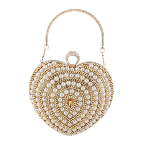 Pochette de soirée luxe cristal femme - Sac à main cœur mariage banquet polyester