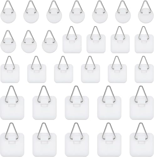 30 Pcs Adhesive Picture Hangers Stick On Picture Hangers Adhesive