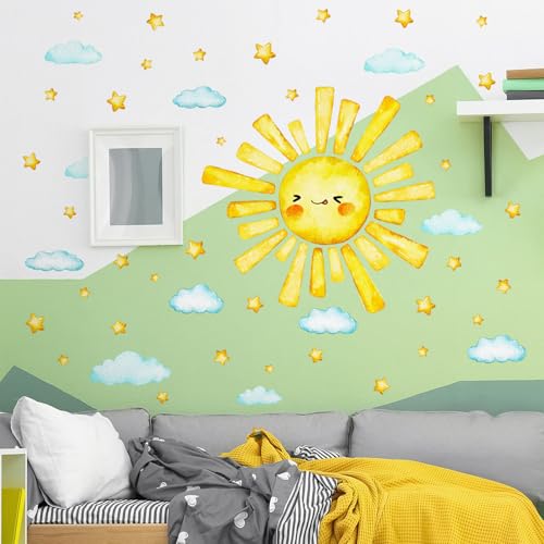 Vinilos Decorativos Infantil Sol y Estrellas 6 Unidades 12x12 pulg miniatura 5