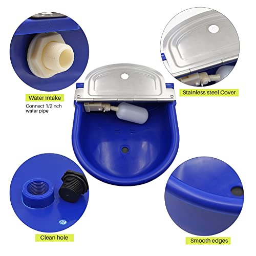 Minyulua Automatic Waterer Bowl Large Horse Waterer With Float Valve And Drain Plug Automatic Water Feeder Dispenser Bowl For Sheep Dog Horse Cow Pig Plastic thumb #1