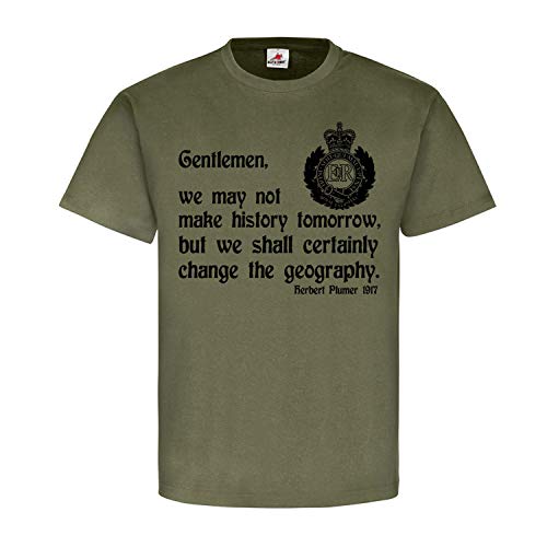 T-shirt Royal Engineers WW1 Herbert Plumer 1917 Vert XXL avec texte allemand historique