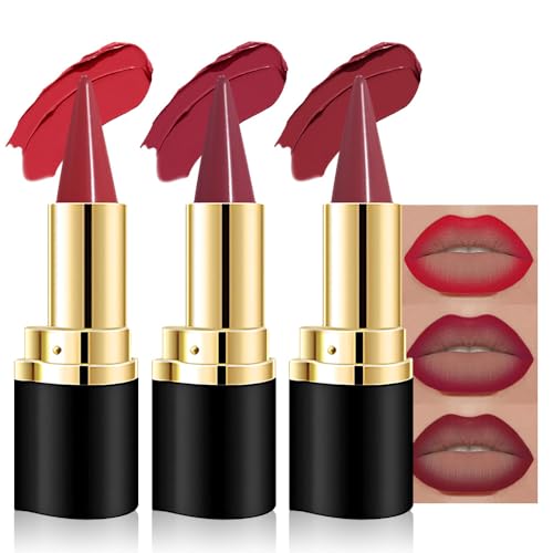 Image of Kaely 3Pcs Gradient Matte Lipstick Lip Liner Pencil Set for Women, 2in1 Flawless Contour Gradual Ombre Effect Lip Pencil Makeup Waterproof, labiales mate 24 horas originales, 01+02+03