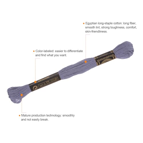 Image of HARFINGTON 12 Skeins Embroidery Floss 8.75yds(8m) Egyptian Long-Staple Cotton Cross Stitch Thread for Sewing DIY Bracelet Yarn String and Crafts, Lavender Purple(6028)
