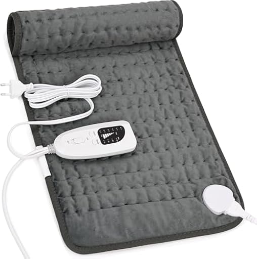 Manta Electrica Lumbar, Manta eléctrica para espalda, cuello, hombros y vientre con función de apagado automático, Franela Suave Gris Oscuro, 30 X 60 cm | Ya disponible en tu tienda friki favorita! En mundofriki.es!