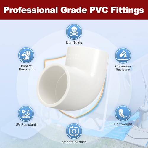 DTGN 20Pcs 1/2" 90° Elbow PVC Fitting, SCH40 2-Way Furniture Grade PVC Pipe Fitting, DIY Corner Elbow Connector for Building Furniture, Greenhouse Frame Connection, Socket x Socket by DTGN - Image 5