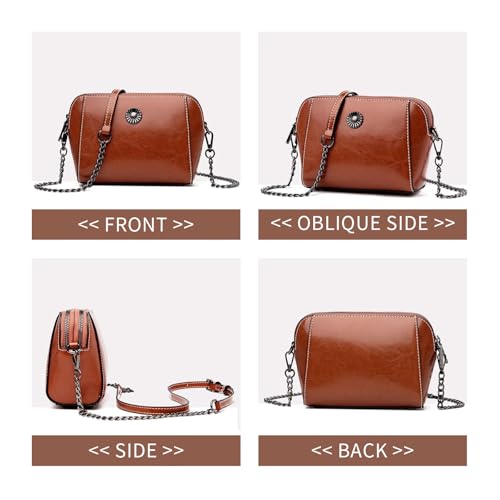 Image of Genuine Leather Small Crossbody Bags for Women | Lightweight Shoulder Purse, Designer Handbag with Adjustable Strap, Casual Travel Everyday Bag