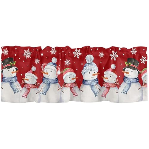 Rachlicy Decoraciones navideñas Cortinas de Cocina de Navidad 18x57 Pulgadas de Baile de Navidad Cortinas de Cocina cenefas con Vela de Bolsillo de Bolsillo de algodón de algodón de para Ventanas de