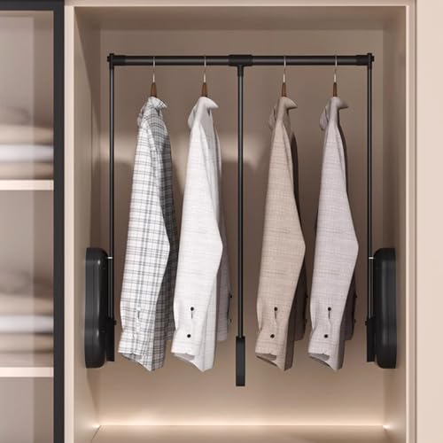 Tringle de penderie réglable design noir mat de qualité supérieure pour garde-robe - 7