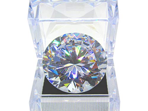 35ｍｍ 285ct アクリルケース付き 最高品質ＡＡＡＡＡキュービックジルコニア 57カット ルース 裸石 クリスタルクリア ＣＺ ３５ミリ 人工ダイヤモンド 置物 ディスプレイ 【ホライズンキュービックジルコニア】